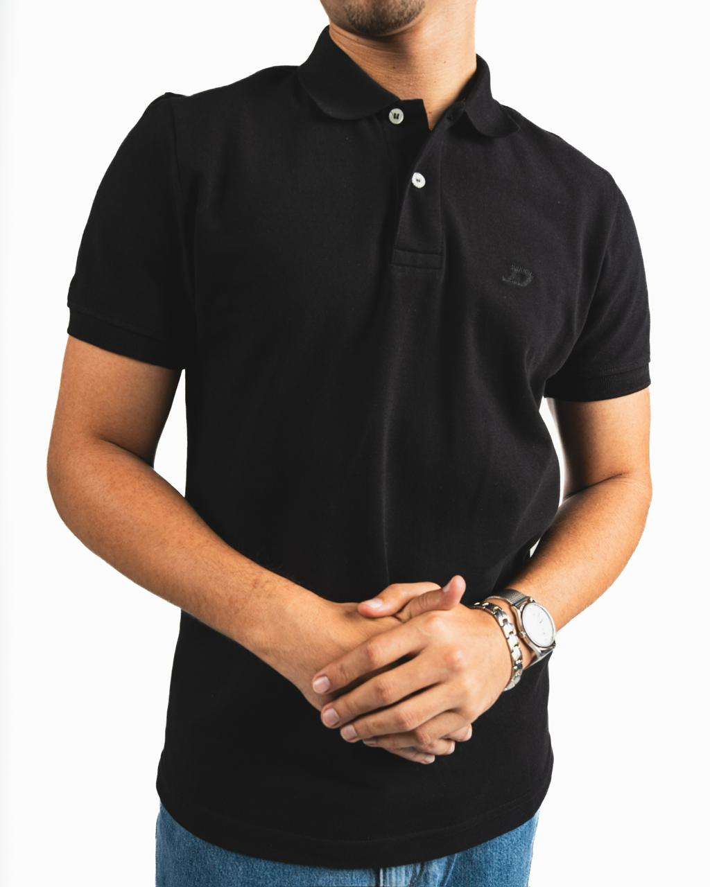 Buttons Polo Shirt - Black
