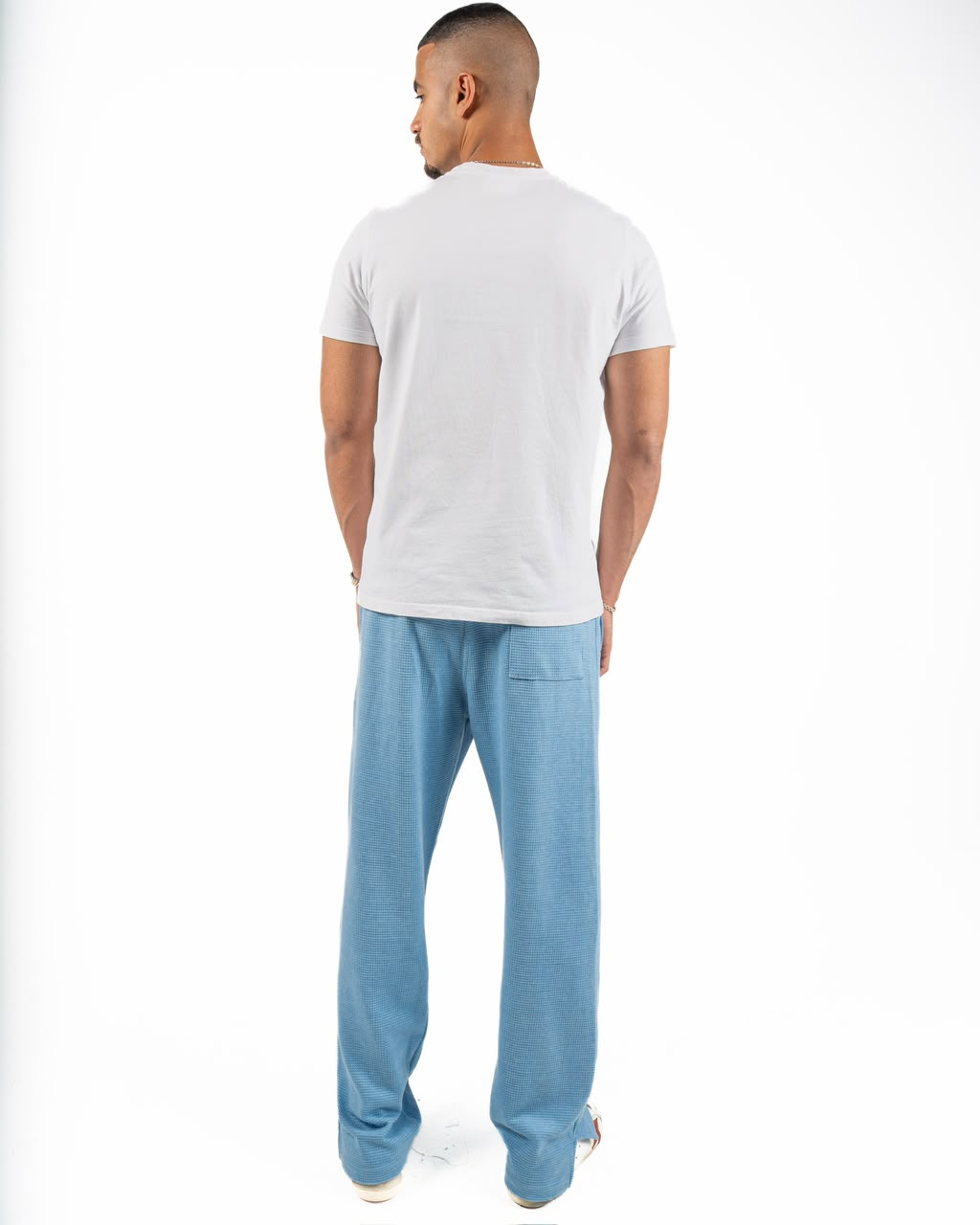 Dot texture pants - Baby blue
