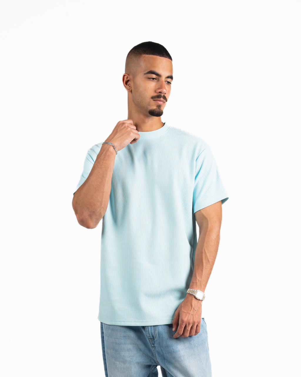 Ribbed Oversized T-Shirt - Light Mint