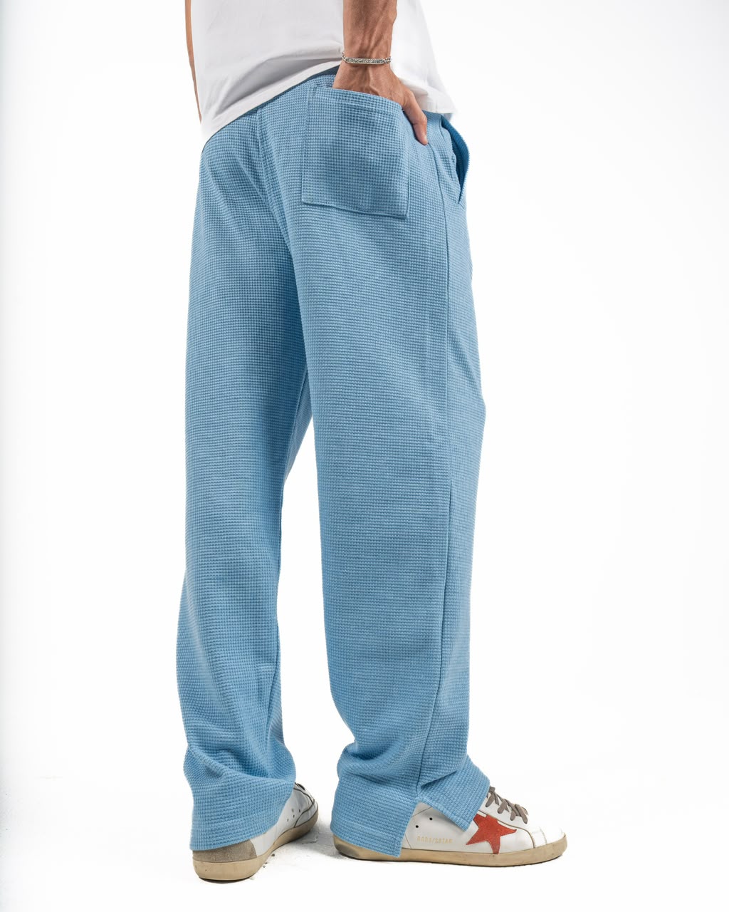 Dot texture pants - Baby blue