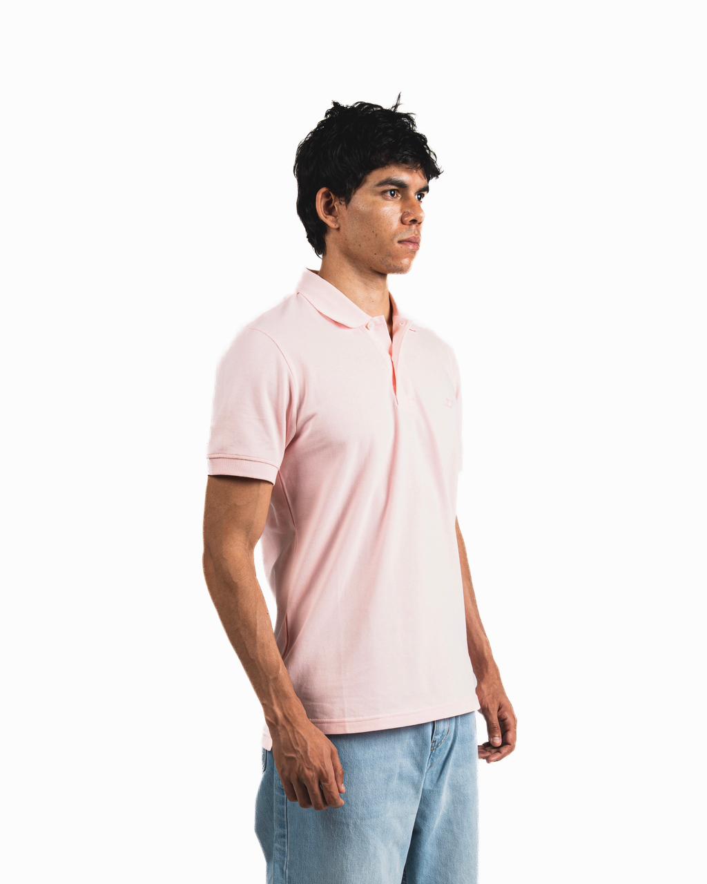 Buttons Polo Shirt - Light Pink