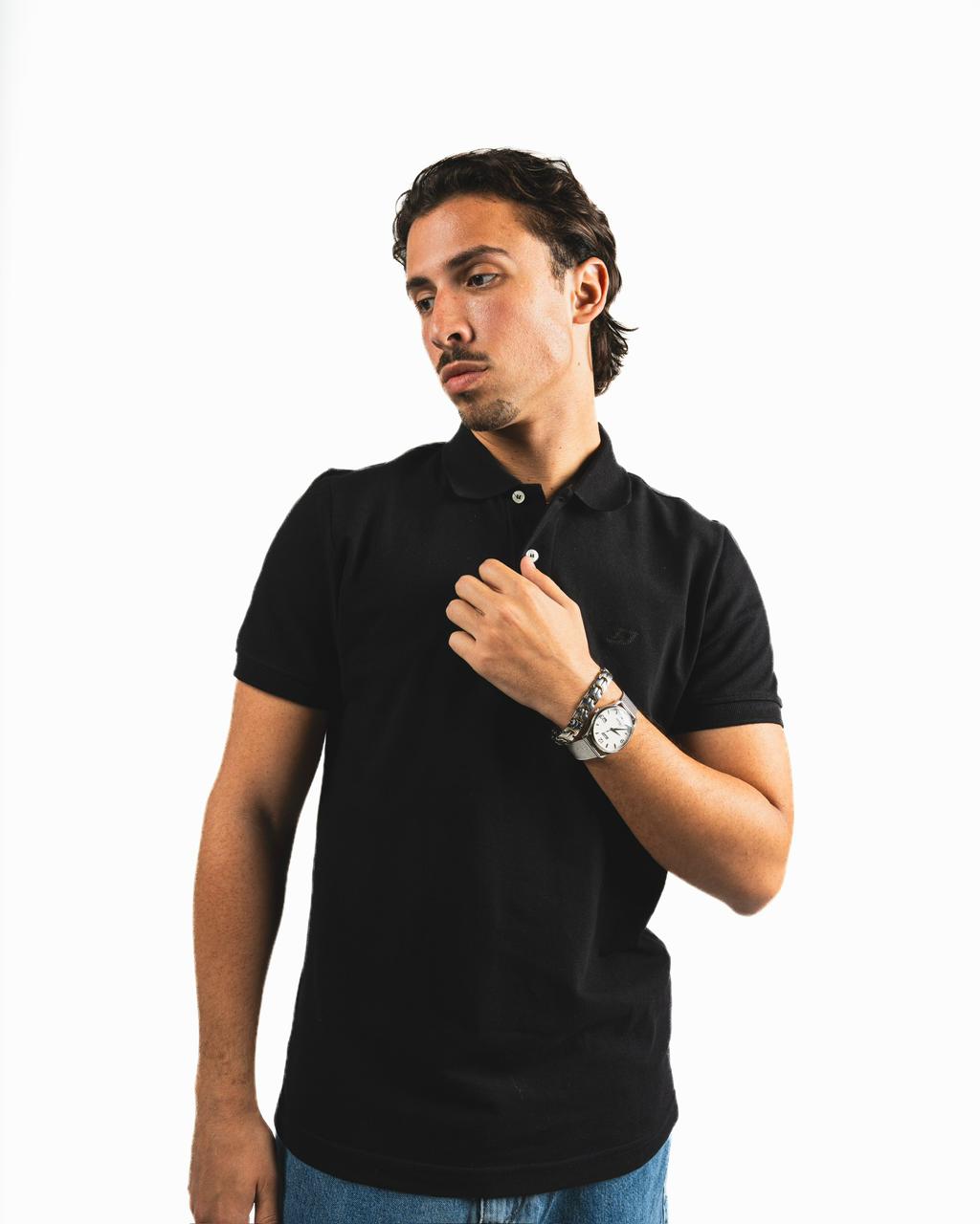 Buttons Polo Shirt - Black