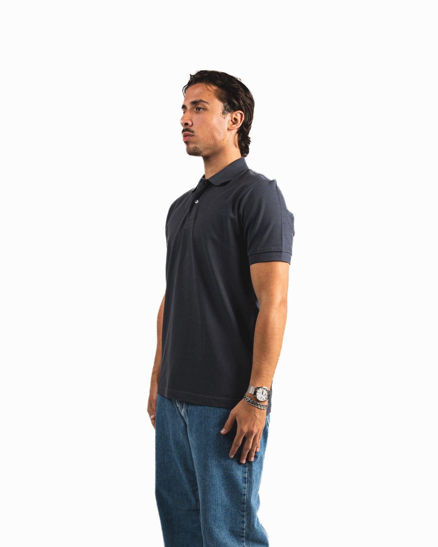 Buttons Polo Shirt - Dark Grey