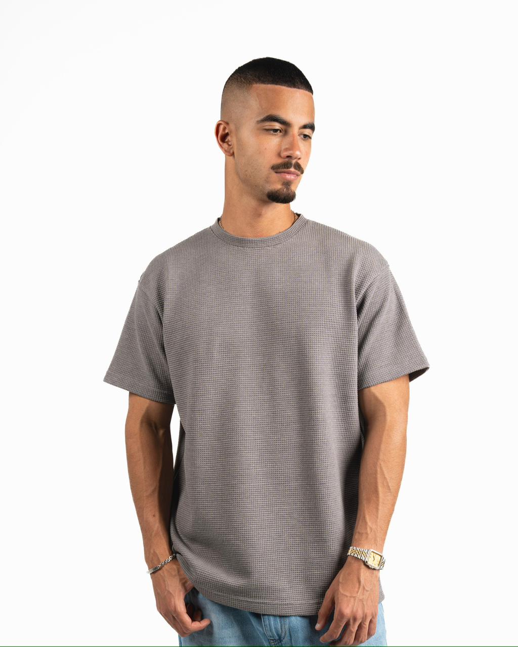 Pique Oversized T-Shirt - Grey