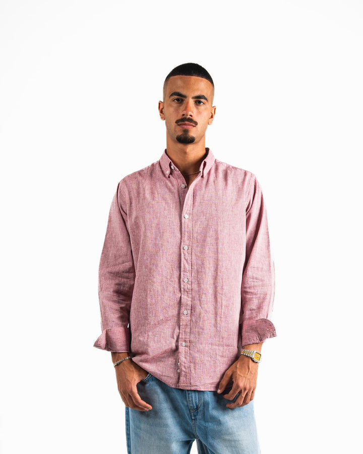 Washed Linen Blend Chemise- Dusty Rose
