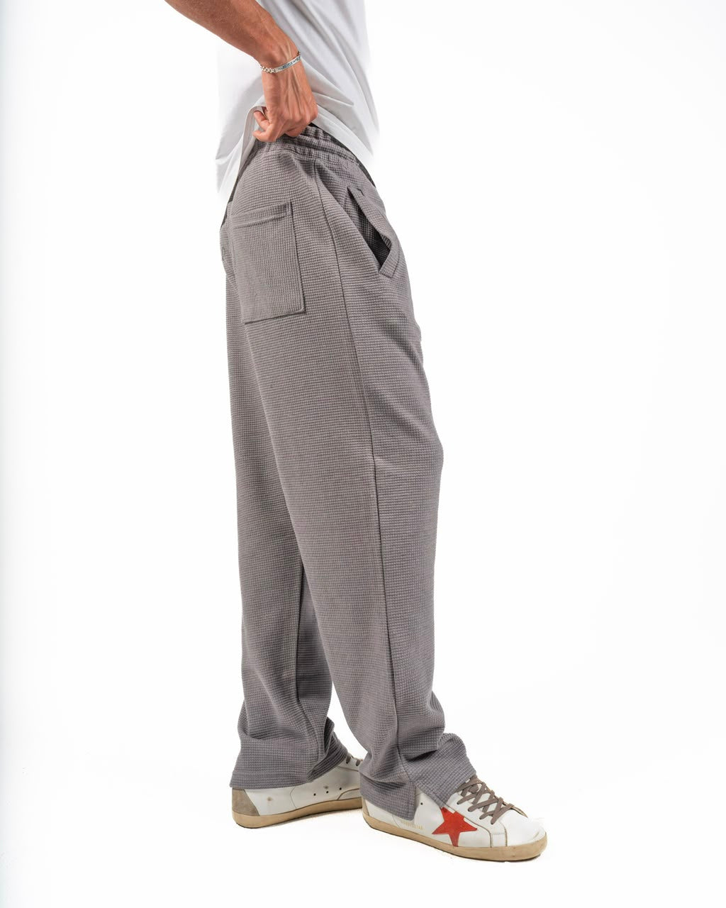 Dot texture pants - Grey