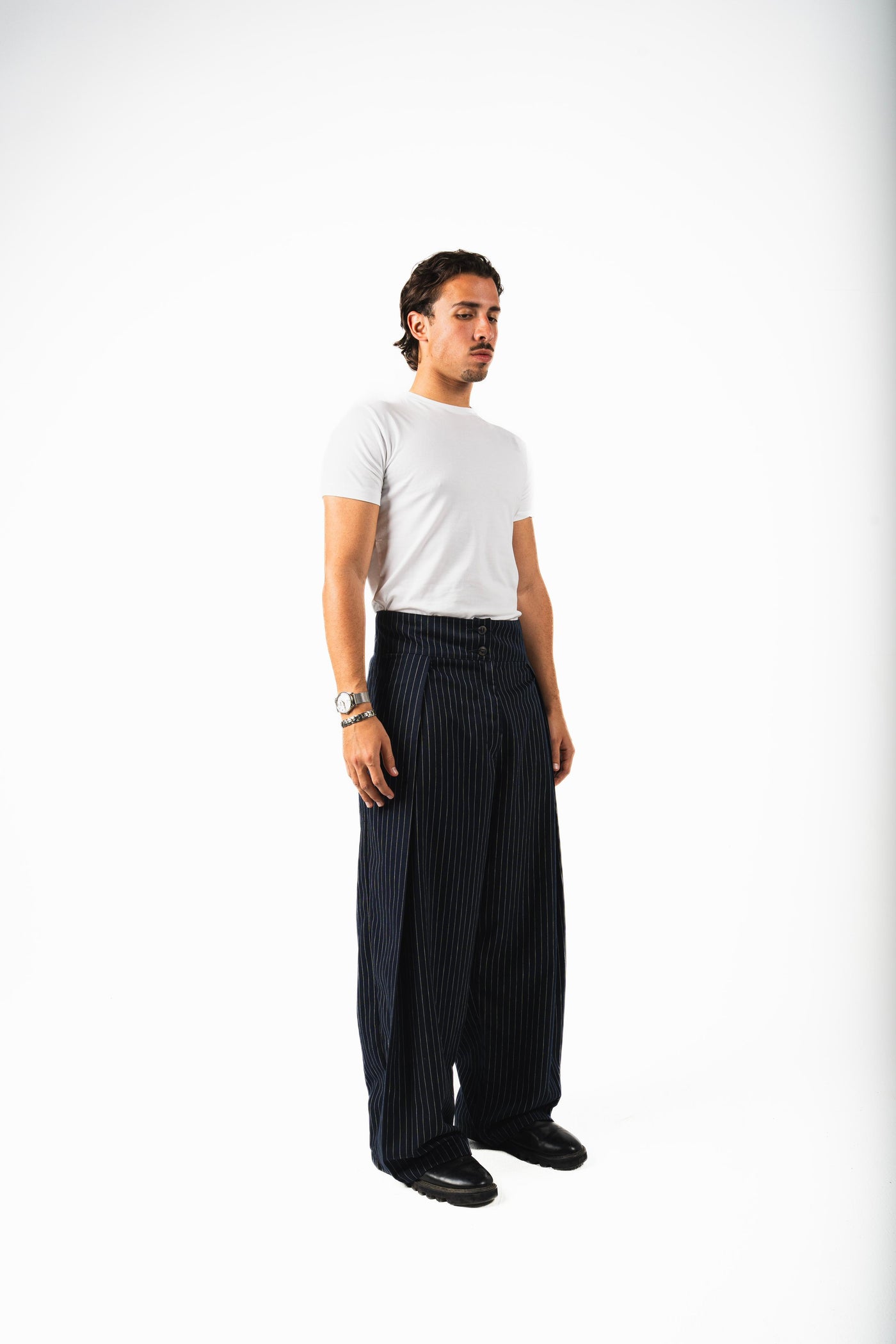 Balloon Striped Pants - Blue
