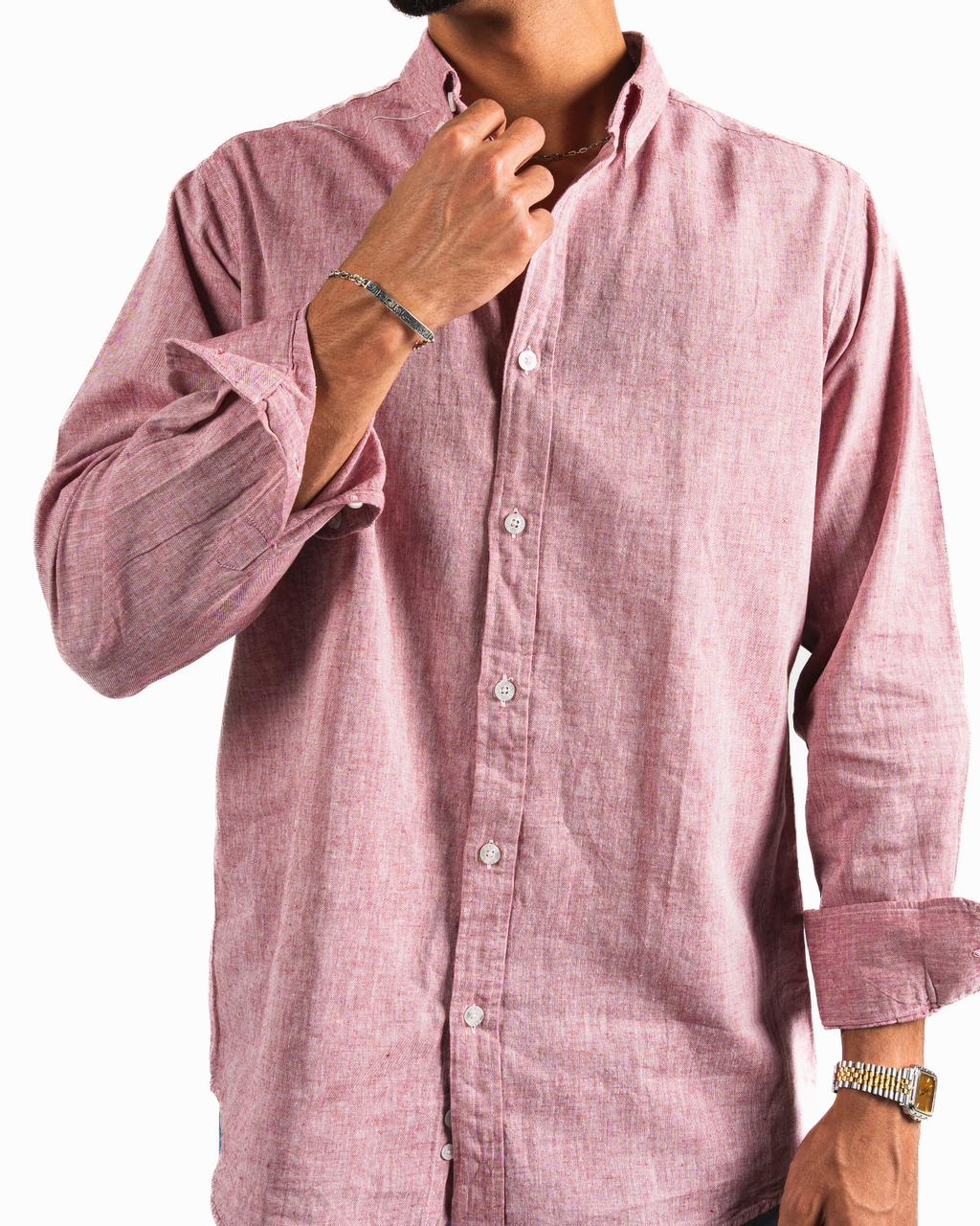 Washed Linen Blend Chemise- Dusty Rose