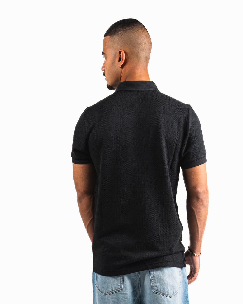 Half-Zip Polo Shirt - Black