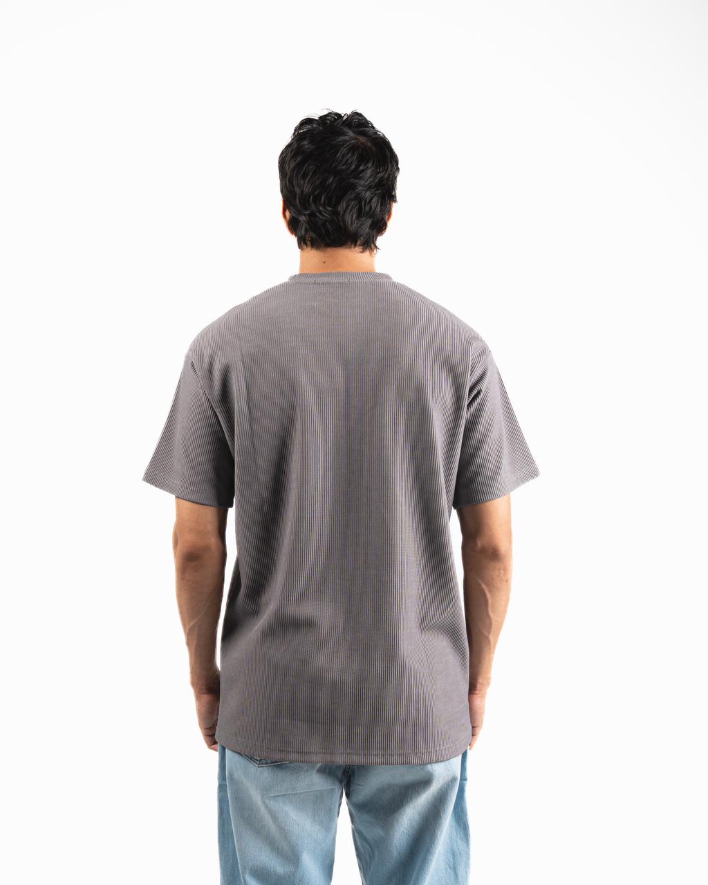 Ribbed Oversized T-Shirt - Grey