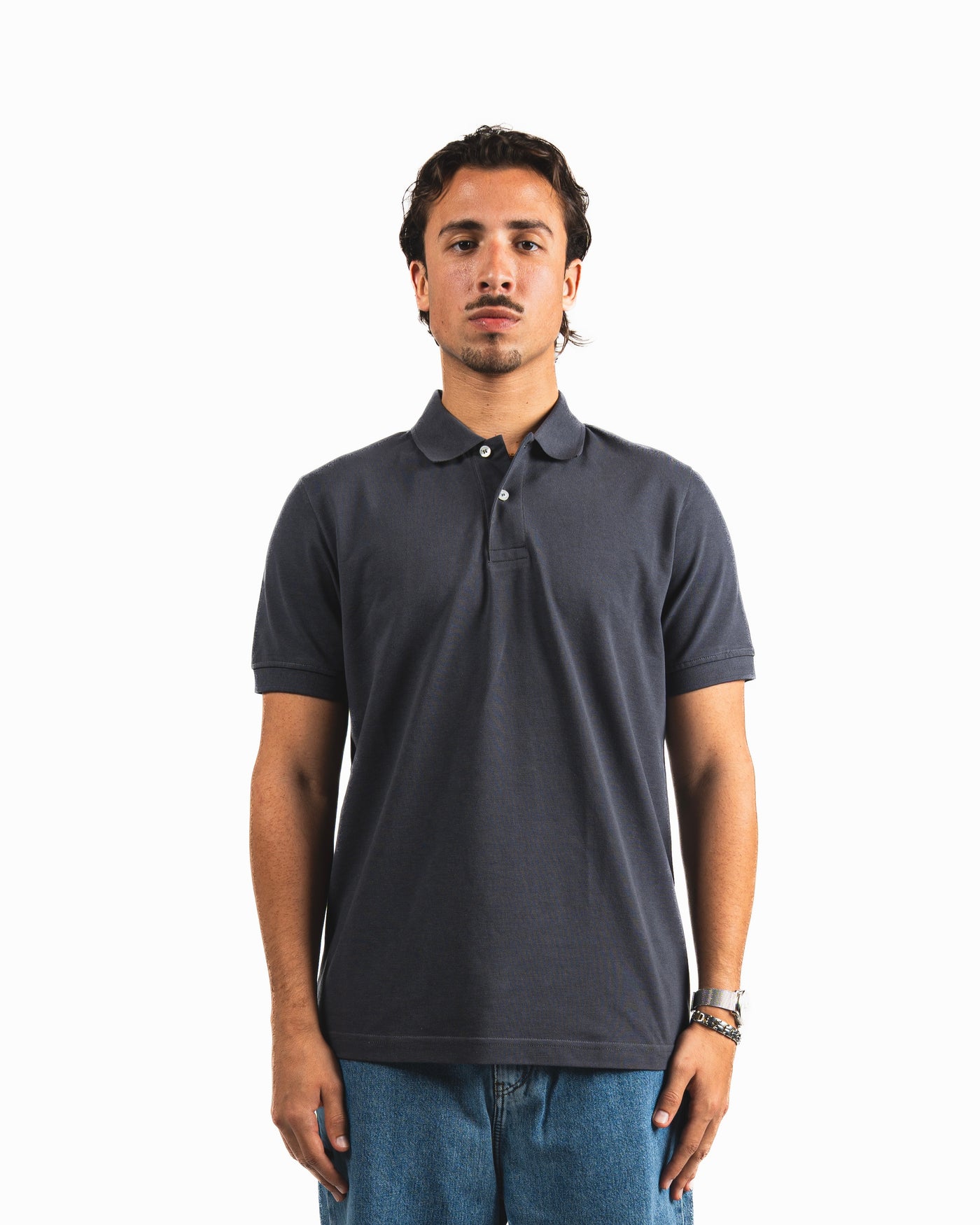 Buttons Polo Shirt - Dark Grey