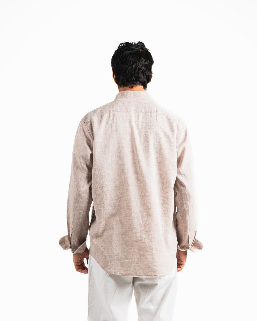 Washed Linen Blend Chemise - Beige