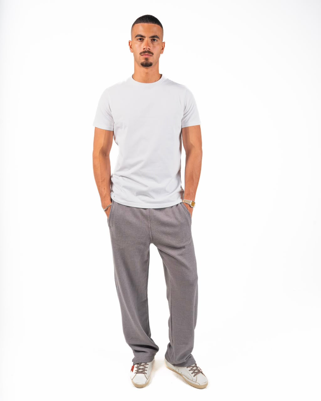 Dot texture pants - Grey