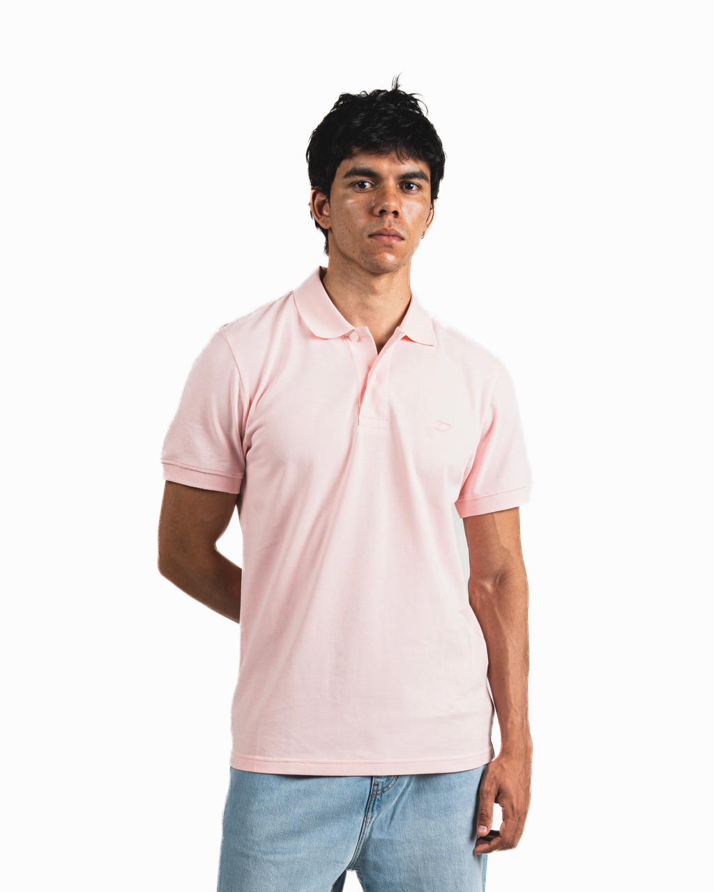 Buttons Polo Shirt - Light Pink