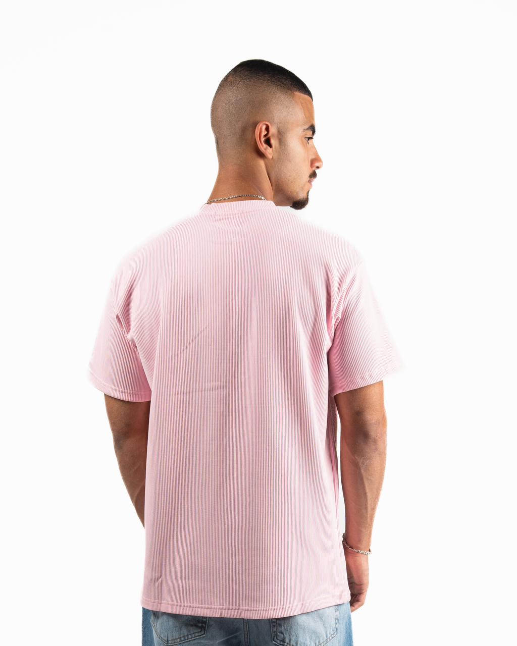 Ribbed Oversized T-Shirt - Light Pink