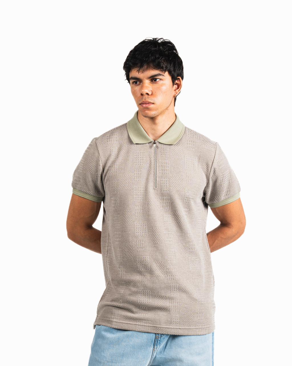 Half-Zip Polo Shirt - Mushroom