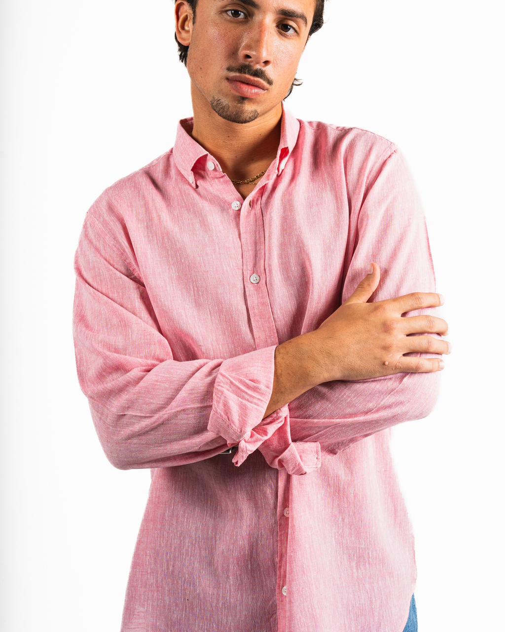 Washed Linen Blend Chemise - Light Pink
