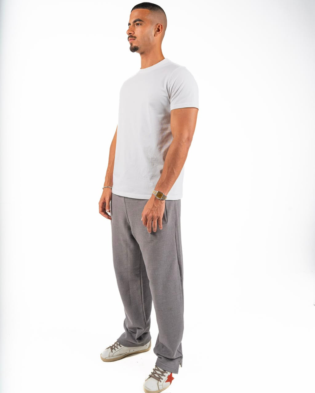 Dot texture pants - Grey