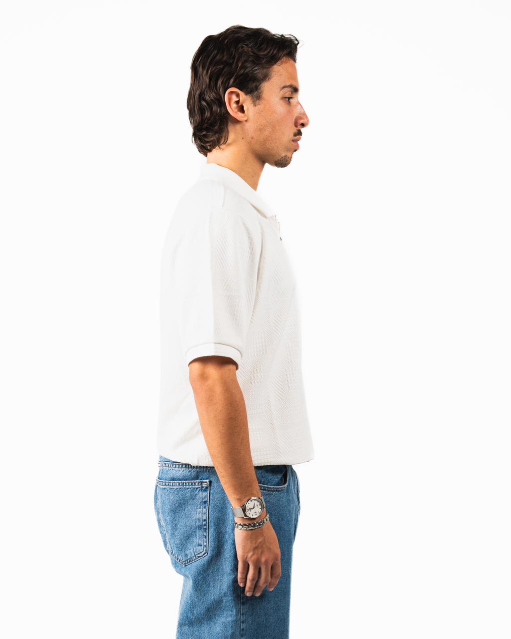 Half-Zip Polo Shirt - White