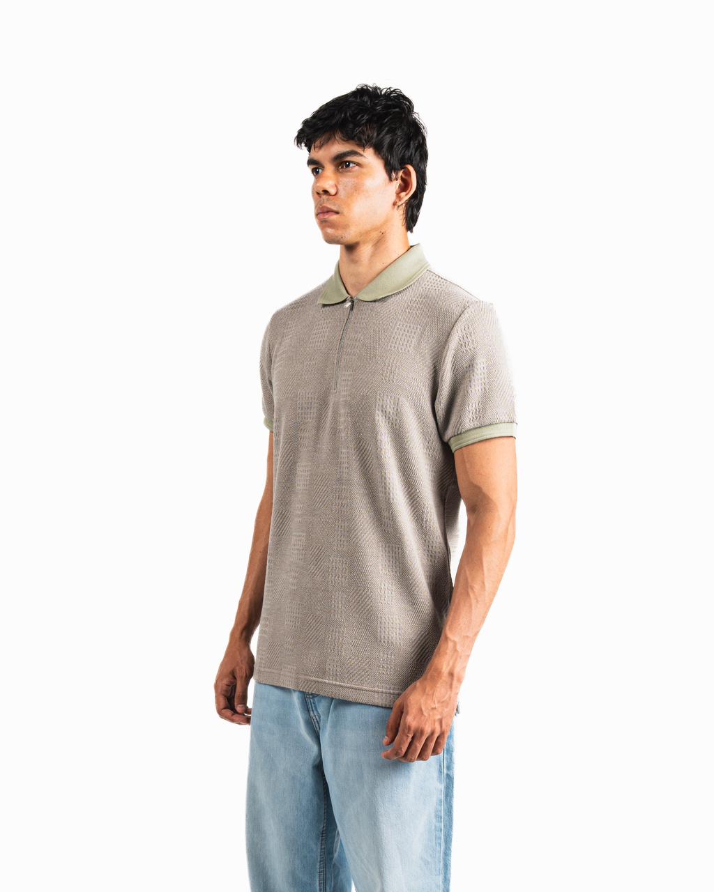 Half-Zip Polo Shirt - Mushroom