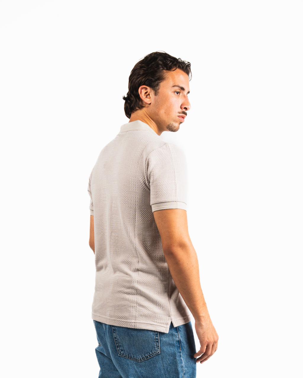 Half-Zip Polo Shirt - Beige