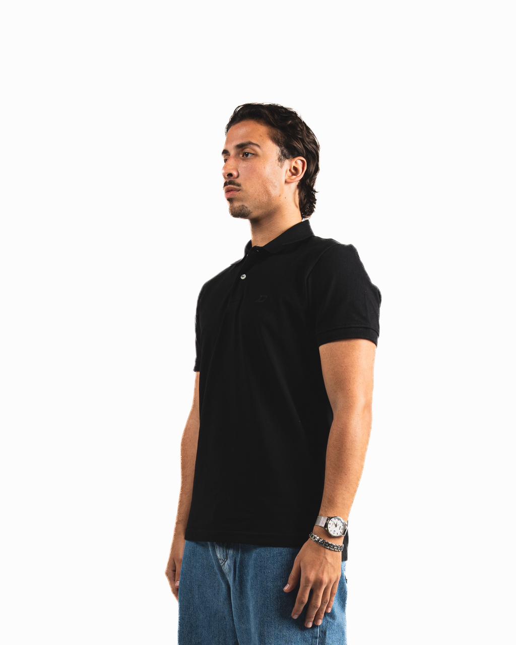 Buttons Polo Shirt - Black