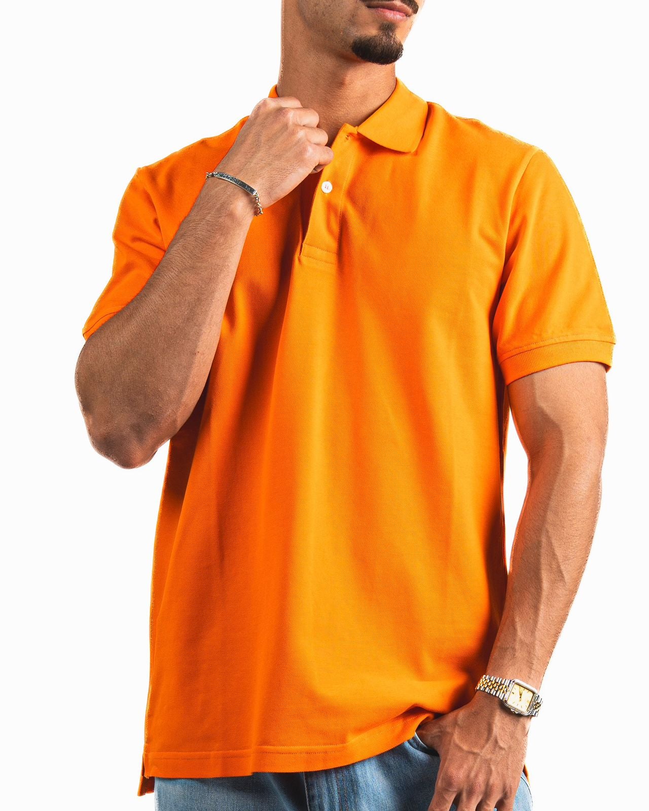 Buttons Polo Shirt - Orange