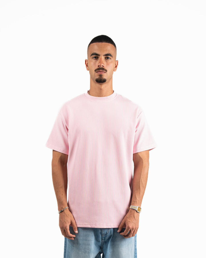 Ribbed Oversized T-Shirt - Light Pink