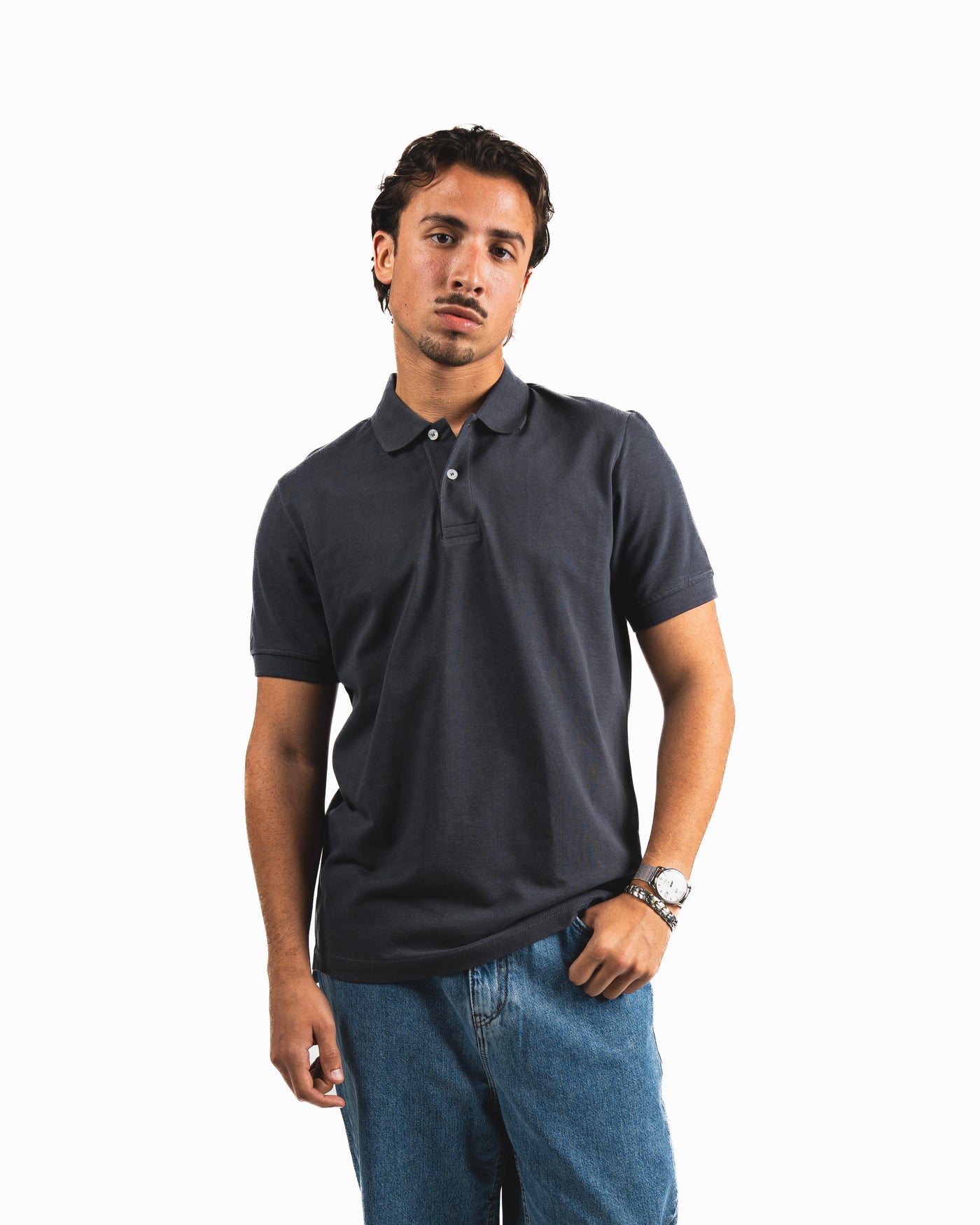 Buttons Polo Shirt - Dark Grey